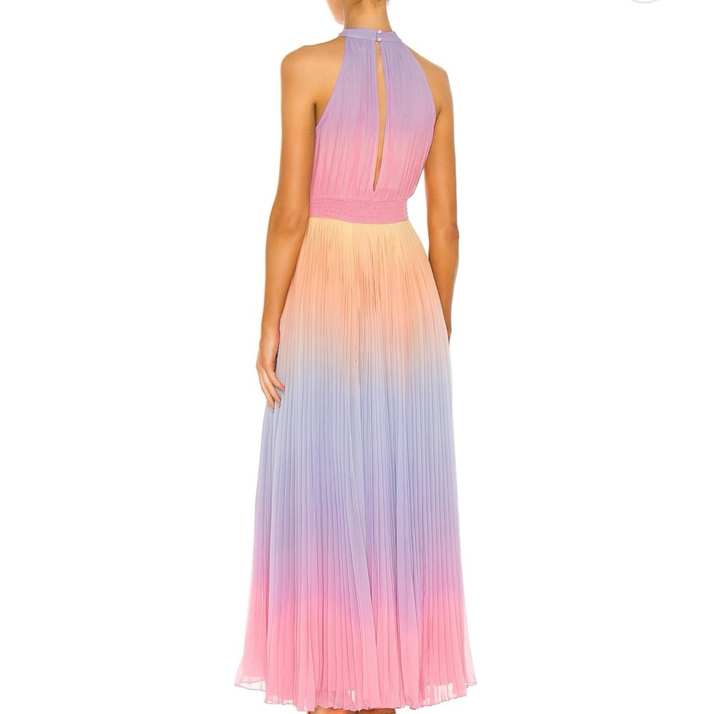 Rococo Sand Ombre Pleated Halter Maxi Dress - Picture 3 of 4